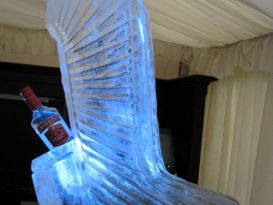 Ski Jump and Bottle Holder Ice Sculpture
